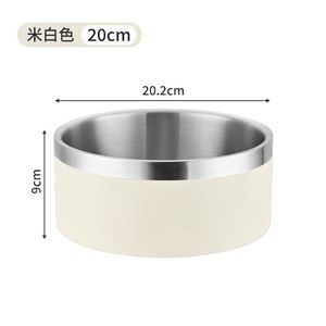 Bol pour animaux de compagnie en acier inoxydable poli de 64 oz, surface anti-taches, facile et rapide à nettoyer - Product Image 2