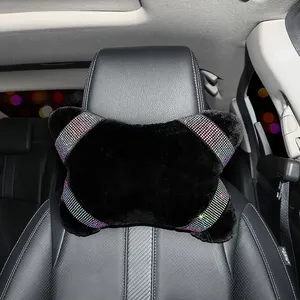 Bantal Sandaran Kepala Mobil, Sandaran Kepala Sandaran Leher Bahan Kulit PU, Aksesori Kursi Penopang, Bantal Sandaran Kepala Mobil Kustom