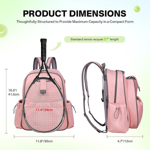 New Women's Tennis Bag Waterproof Tennis Cross Shoulder Backpack Tennis Racket Bag for Pick Ball and <b>Badminton</b> - Product Image 4