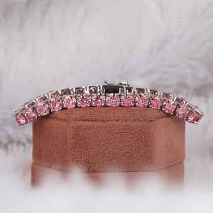 Moissanite 15 TCW Lab Grown Diamond Tennis <b>Bracelet</b> 14K Solid Gold Stackable <b>Infinity</b> Certificate Diamond Tester Passed Gift - Product Image 6