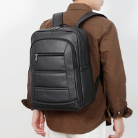 Mochila Duradera Vintage de PU para Portátil, con Múltiples Compartimentos, Impermeable, para Negocios, Viajes, Escuela, Unisex