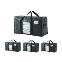 Sac de déménagement Jumbo robuste, sacs de rangement imperméables en PE tissé avec fenêtre transparente et poignées renforcées pour placard