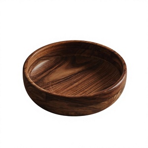 Tazón para Servir Galletas y Bocadillos Hecho a Mano en Madera de Acacia Pulida, Diseño Ondulado, Multifuncional, Ecológico, Estilo Vintage, para Fiestas y Uso Doméstico BS - Product Image 6