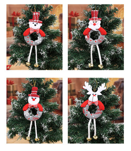 LINGKAI Santa Snowman <b>Reindeer</b> Bear Doll Pendant With Golden Bells Christmas Hanging Ornaments <b>Xmas</b> Tree Decor - Product Image 6