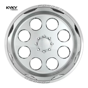 Ruedas Forjadas KYKY Pulidas Nuevas 20x10/20x12/20x14/22x10 con Tapas Centrales Flotantes 8x6.5/8x165.1/8x170/8x180 para Camionetas - Product Image 2