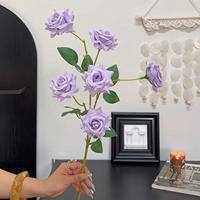 H33 6 Kunstmatige Rozen Kunstbloemen Creatieve Bloemdecoratie Raamdecoratie Fotografie Props voor Binnen Kerstdecoratie