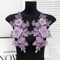 PE532 Vente en gros, lot de patchs brodés colorés à coudre, fleurs 3D en sequins, appliques DIY pour robe de mariée
