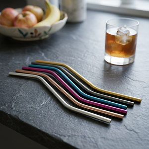 Reusable Metal Drinking <b>Straws</b> Set Colorful Bendable Modern Bar Accessories <b>for</b> Cold <b>Drinks</b> - Product Image 3