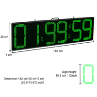 Sistema de Cronometraje de Carreras RFID CHEETIE CP30 de Doble Cara con Pantalla LED Digital de 6 Dígitos, 12 Pulgadas, Impermeable y Programable para Maratones