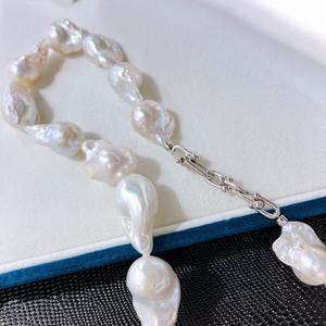 สร้อยคอจี้ไข่มุกน้ำจืดสีม่วง Edison ความสว่างสูง เงินแท้ S925 พร้อมสายคล้องคอแบบขนตา - Product Image 2