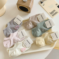 Chaussettes courtes respirantes pour femmes, nouvelle collection printemps-été, imprimées sur la semelle, chaussettes basses à bouche peu profonde pour femmes