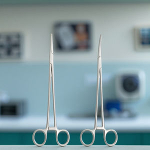 Pince hémostatique chirurgicale de base à ressort hélicoïdal incurvé en acier inoxydable CJH pour grands animaux - Product Image 3