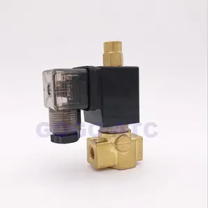 GOGO katup Solenoid, kualitas tinggi GOGO biasanya ditutup langsung kuningan Gas kecil 3/2 cara plug 1/4 "BSP 220V AC 1.5mm/2.5mm/3mm NBR segel katup