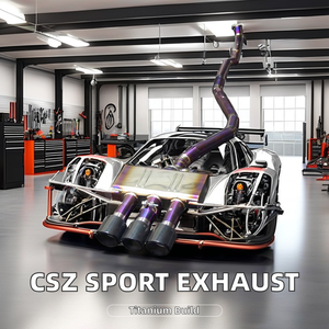 Tubo de escape de titanio CSZ con silenciador de valor de salida central de tres puntas Catback Compatible con <span class=keywords><strong>Honda</strong></span> <span class=keywords><strong>Civic</strong></span> X <span class=keywords><strong>Type</strong></span> <span class=keywords><strong>R</strong></span> <span class=keywords><strong>FK8</strong></span> 2,0 T - Product Image 2
