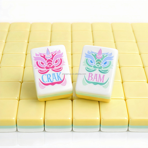 Juego de Mahjong Americano de Lujo, Color Amarillo Claro, para Entretenimiento, Diseño Portátil Universal para 4 Jugadores, Venta al Por Mayor - Product Image 2