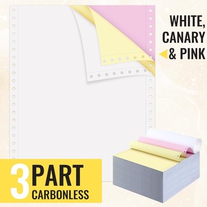 Papel Continuo para Computadora de 9.5 x <span class=keywords><strong>11</strong></span> Pulgadas, Alta Blancura, Papel para Impresora de Matriz de Puntos, para Facturas y Reportes Comerciales - Product Image 1