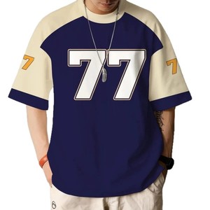 Camiseta de Fútbol Americano para Hombre, Impresión Digital, Cuello Redondo, Corte Holgado, Transpirable, Manga Corta, Ropa Deportiva para Todas las Temporadas - Product Image 5