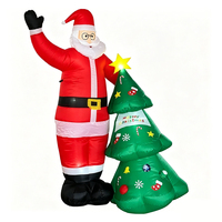 Décoration de jardin gonflable de 2,4 m pour Noël avec lumières LED, en polyester souple, idéale pour les fêtes de fin d'année