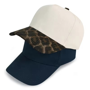 Women Men 5 Panel Wholesale <b>Plain</b> Blank Two Tone Black Beige in Stock <b>Baseball</b> <b>Cap</b> Golf Hat - Product Image 3