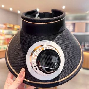 Visera de Sol para Mujer con Ventilador de Energía Solar Recargable, Sombrero de Paja con Visera Abierta para Verano y Actividades al Aire Libre - Product Image 6