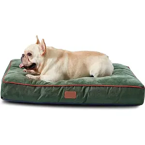 Medium Dogs Beds 4 inch Thick Up to 50lbs Dog Bed with Removable Washable Cover Mechanical Wash Pet Bed Mat Pillows