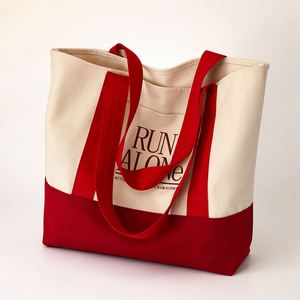 Custom Logo <b>Large</b> Capacity Thick Reinforced Strong Handle Cotton Canvas Gift Tote <b>Shopping</b> <b>Bag</b> - Product Image 1