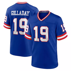 Camiseta de fútbol para hombre 8 <span class=keywords><strong>Daniel</strong></span> Jones 5 Kayvon 26 Saquon Barkley Thibodeaux New York Classic Retired, cosida a la hora de jugar al fútbol en la calle - Product Image 5