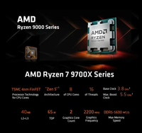 Untuk Prosesor Ryzen 7 9700X R7 9700X 5.5GHz 8-Core 16-Thread 40MB Game Cache 4NM TDP 65W Socket AM5 CPU Gaming Zen 5