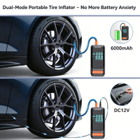 Gonfleur de pneus de voiture sans fil portable en plastique, 150 PSI, haute pression, charge rapide, écran LCD, pompe à pneus électrique sans fil