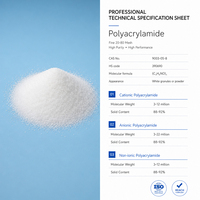 Polyacrylamide PAM Cationique CPAM pour la Déshydratation des Résidus, Polymère en Poudre Granulaire Blanche, Emballage en Sac de 25 kg