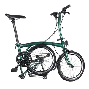 3SIXTY sepeda lipat Internal 16 inci, rangka sepeda lipat Mini dengan 6 kecepatan, tiang hijau/biru dongker untuk sepeda lipat
