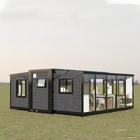 Maison Conteneur Pliable Temporaire à Double Vitrage en Acier et Plastique, Norme Européenne, Insonorisée