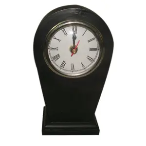 Relógio de mesa de madeira colorido preto