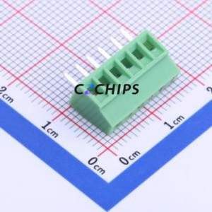XY308-2.54-6P Screw Terminal Block Through hole Component (THT),P=2.54mm Connector 1x6P 2.54mm Green Through Hole - Product Image 1