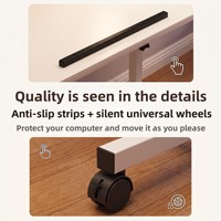 Support d'ordinateur portable réglable en hauteur avec roulettes, idéal pour le lit ou la chambre; Table d'appoint pliable pour ordinateur portable; Source directe usine