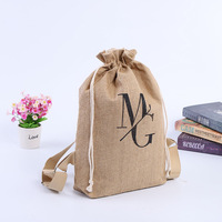Cobest Offre Spéciale Logo personnalisé imprimé écologique naturel petite pochette lin mousseline Jute toile de jute cordon sac cadeau