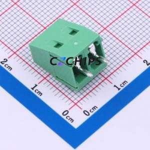 MX128-5.08-02P-GN01-Cu-Y-A Screw Terminal Block Through hole Component (THT),P=5.08mm Connector 1x2P 5.08mm Green Through Hole - Product Image 2