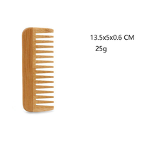 Peigne en bambou Peigne en bois antistatique Peigne à dents larges