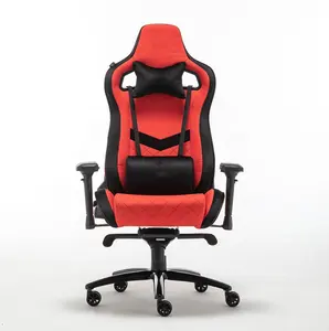 Full Steel Frame Swivel Revolving Ergonomic Chaises De Bureau Manager Office Chair Sillas Gamer Full Red Fabric Gaming Chair