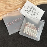 Sacs à fermeture éclair sur mesure pour l'emballage de petits accessoires, logo rose, sac en plastique pour bijoux, pochette transparente en PVC avec fermeture éclair