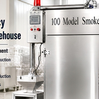 Four à fumage industriel automatique en acier inoxydable SUS304, machine de fumage, séchage et cuisson à la vapeur pour viande, saucisses, poisson