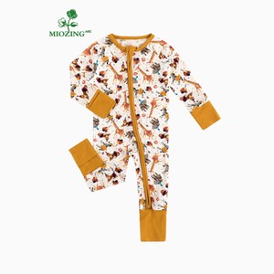 Pakaian Bayi Laki-laki Miozing 6 - 12 Bulan Piyama Bayi Bambu Ritsleting Ganda MOQ Rendah Pakaian Tidur Bayi Grosir Pakaian Bayi Bambu - Product Image 1