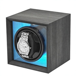 Caja Giratoria Automática <span class=keywords><strong>para</strong></span> <span class=keywords><strong>Reloj</strong></span> Individual, Portátil y Mini, con Motor Silencioso, Luz LED Azul y Ventana de Cristal - Product Image 2