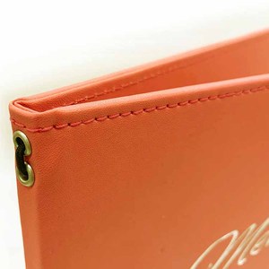 Porta Menús de Cuero Naranja al por Mayor, Formato A4, con Logotipo Personalizado, con Cordón de Goma, para Restaurantes - Product Image 4