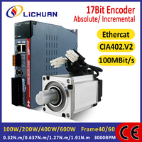 Vente chaude Ethercat 100W200W400W600W 0.32/0.637/1.27/1.91N.m Servomoteur Pilote 3000RPM 1.1/1.6/2.5/3.3A AC Servomoteur Pilotes