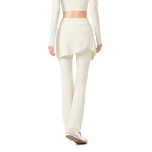 Nuovi Arrivi: Leggings da Donna 2 <span class=keywords><strong>in</strong></span> 1 con Gonna Elegante e Pantaloni a Zampa, <span class=keywords><strong>in</strong></span> Nylon Spandex, Vestibilità Slim, Alta Elasticità, Effetto Seconda Pelle, per Allenamento - Product Image 6