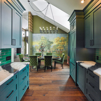 Armoires de cuisine modulaires modernes personnalisées, buffet intégré, mur en bois massif, écologiques, garantie 5 ans, villa, maison entière