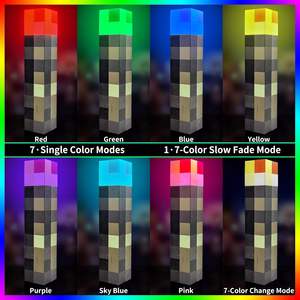 Minecraft Color Changing Point Flashlight <b>USB</b> Rechargeable Wall Light Light-Up Wall <b>Torch</b> Night Lamp - Product Image 2