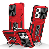 Lichicase dudukan cincin 2 in 1 Aksesori seluler magnetik mobil untuk Xiaomi Poco X5 Pro casing jendela dorong