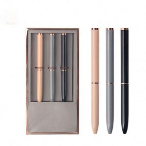 High Quality Custom Custom Logo Metal Ballpoint <b>Pens</b> 1.0mm Black Ink Luxury Gift Set for Business School Promotional Use - Product Image 2
